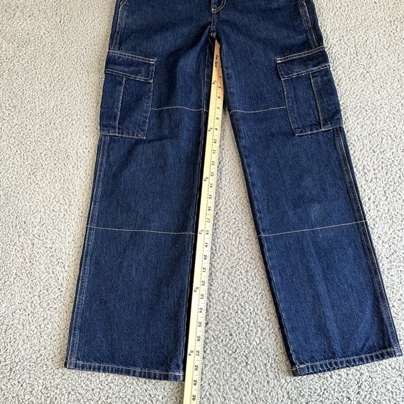 Aritzia Sunday Best Jeans Women's 0 Blue Wide Leg Baggy Cargo Y2K Style - Picture 7 of 13